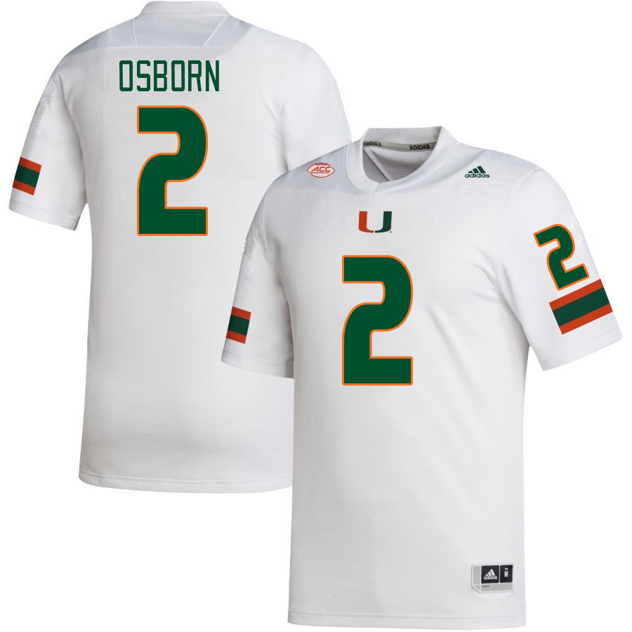 #2 K.J. Osborn Miami Hurricanes Jerseys Football Stitched-White